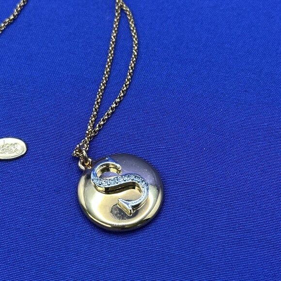 Joan Rivers Initial “S” Gold-Tone and Crystal Pendant Necklace - Picture 5 of 8